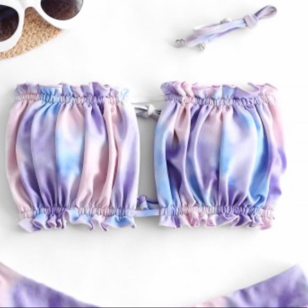 NWT Tye Dye Frill Tube Top